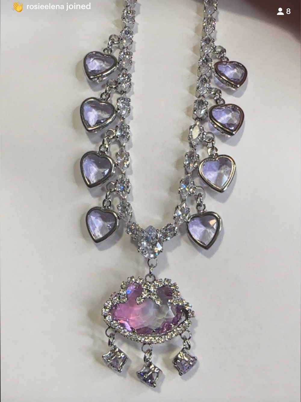 For georay -Lavender Heart Pendant Necklace